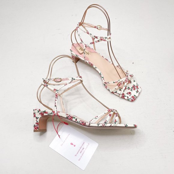 Rouje Shoes - NWT Rouje Paris White Floral Yolaine Heeled Sandals Rosita Ecru Size 40 US 8